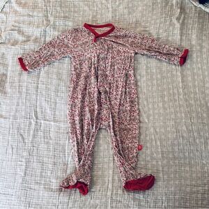 Magnetic Me | Baby Footie with Red Berries and Silver Leaves